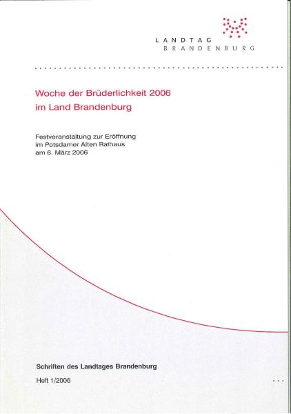 Heft 1/2006 - Woche der Brüderlichkeit 2006 im Land Brandenburg