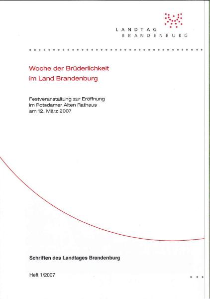 Heft 1/2007 - Woche der Brüderlichkeit 2007 im Land Brandenburg
