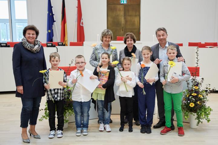 Die Preisträgerinnen und Preisträger der Astrid-Lindgren-Grundschule Schwedt.