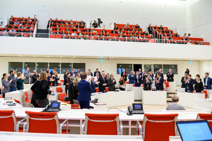 Blick in den Plenarsaal nach der Wahl des Ministerpräsidenten des Landes Brandenburg
