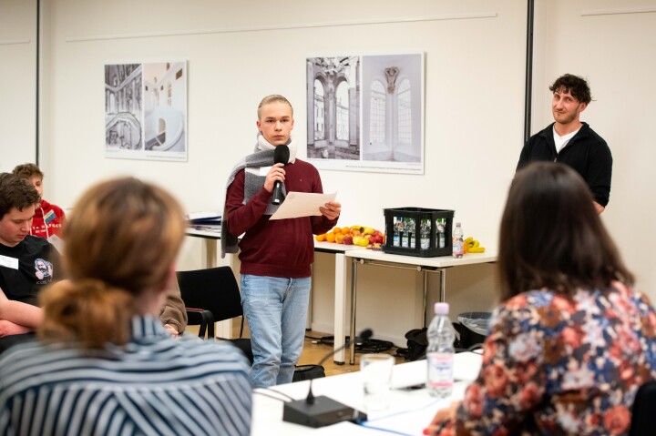 Impression der simulierten Pressekonferenz