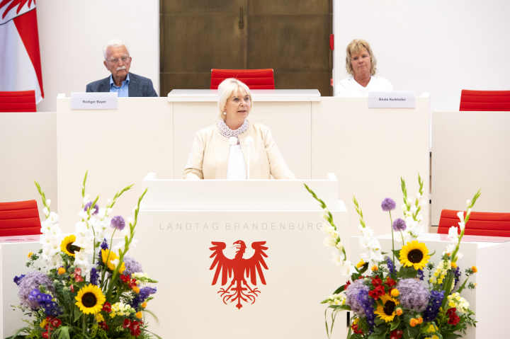 Begrüßung der Landtagspräsidentin Prof. Dr. Ulrike Liedtke zur Verleihung der Landtagsmedaille