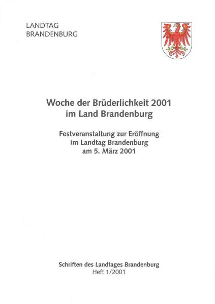 Heft 1/2001 - Woche der Brüderlichkeit 2001 im Land Brandenburg 