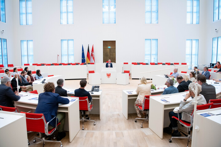 Blick in den Plenarsaal während der Preisverleihung des European Heritage Awards/Europa Nostra Awards.