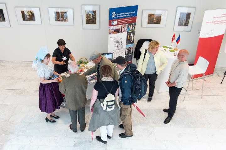 Impression aus dem Landtagsgebäude, Stand des Rates für die Angelegenheiten der Sorben und Wenden.