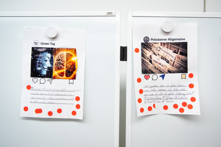 Präsentation der fiktiven Social Media Posts