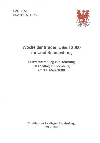 Heft 2/2000 - Woche der Brüderlichkeit 2000 im Land Brandenburg 