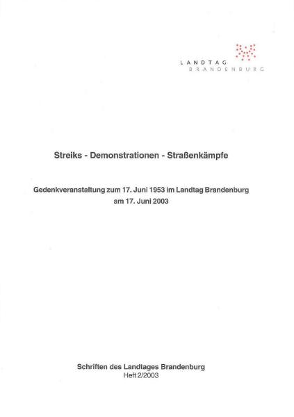 Heft 2/2003 - Streiks - Demonstrationen - Straßenkämpfe 