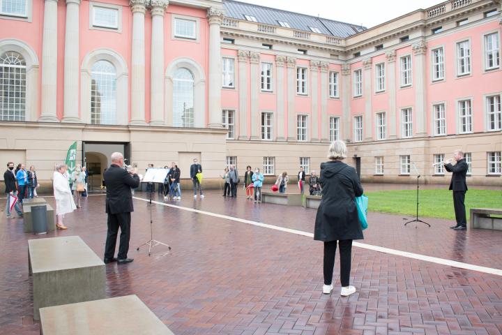 Musikalischer Auftakt zur ersten Veranstaltung KUNST zur ZEIT mit den Potsdamer Turmbläsern