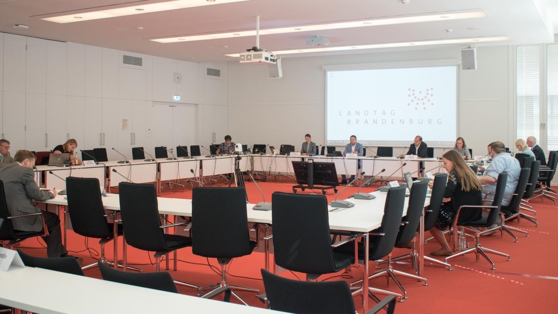 Blick in den Beratungsraum während der 7. Sitzung des Ausschusses für Wissenschaft, Forschung und Kultur am 19.08.2020.