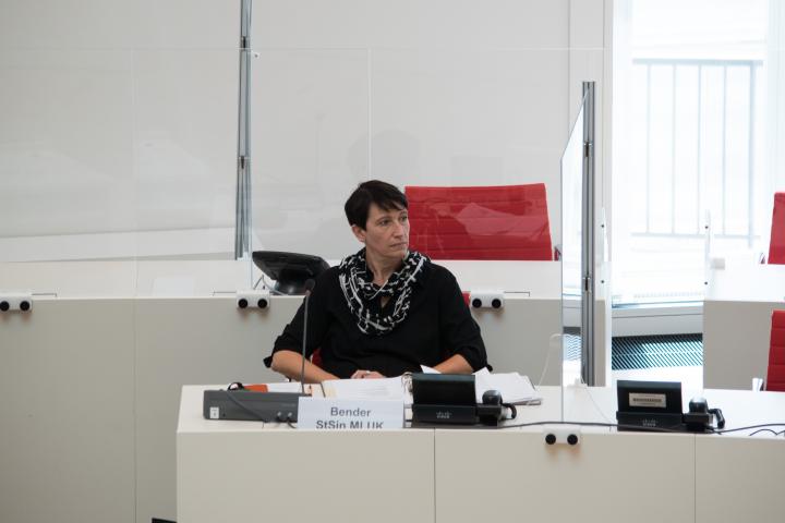 Die Staatssekretärin des Ministerium für Landwirtschaft, Umwelt und Klimaschutz Silvia Bender während der Sitzung.