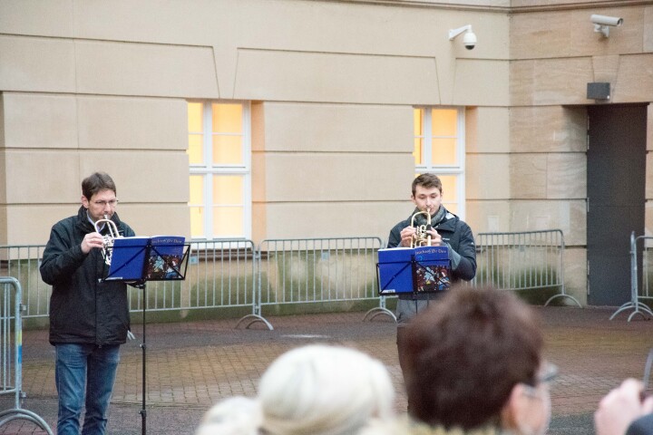 Potsdamer Bläserquartett im Innenhof des Landtages