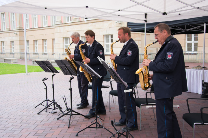 Musikalisches Zwischenspiel zum Rainbowday mit dem Saxophonquartett des Landespolizeiorchesters Brandenburg.