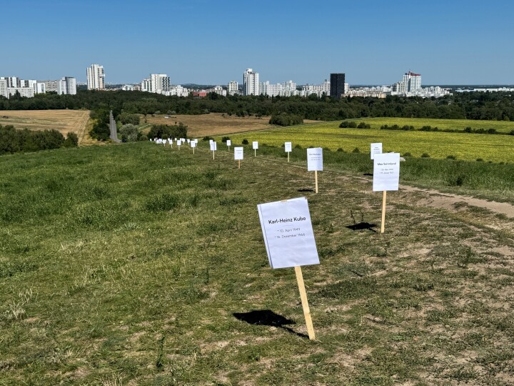Skypoint Großziethen, Ort der Gedenkveranstaltung zum 65. Jahrestages des Mauerbaus.