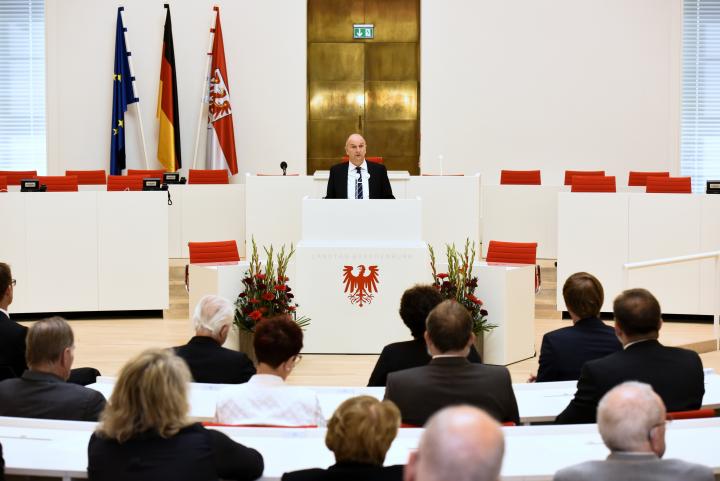 Ministerpräsident Dr. Dietmar Woidke während seiner Ansprache