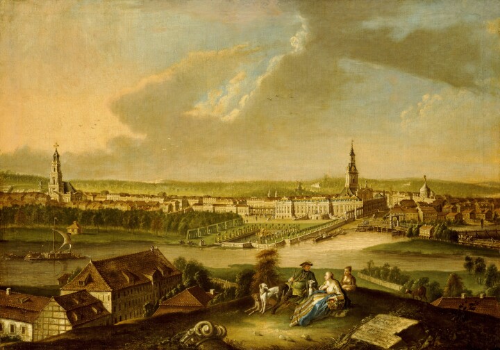 Ansicht von Potsdam mit dem Stadtschloss im Zentrum, Gemälde von Johann Friedrich Meyer  (1728–1789), 1772