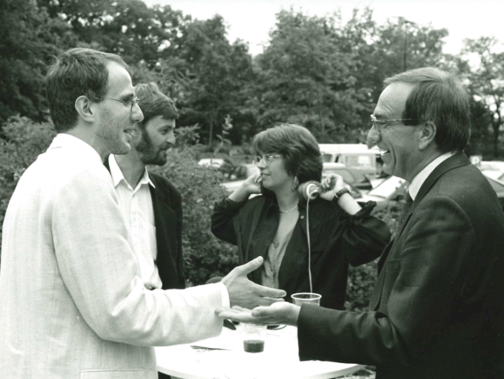 Verfassungsfest im Landtag am 14. Juni 1992; links: Steffen Reiche (MdL, SPD-Fraktion); rechts: Ulf Fink (CDU-Landesvorsitzender)