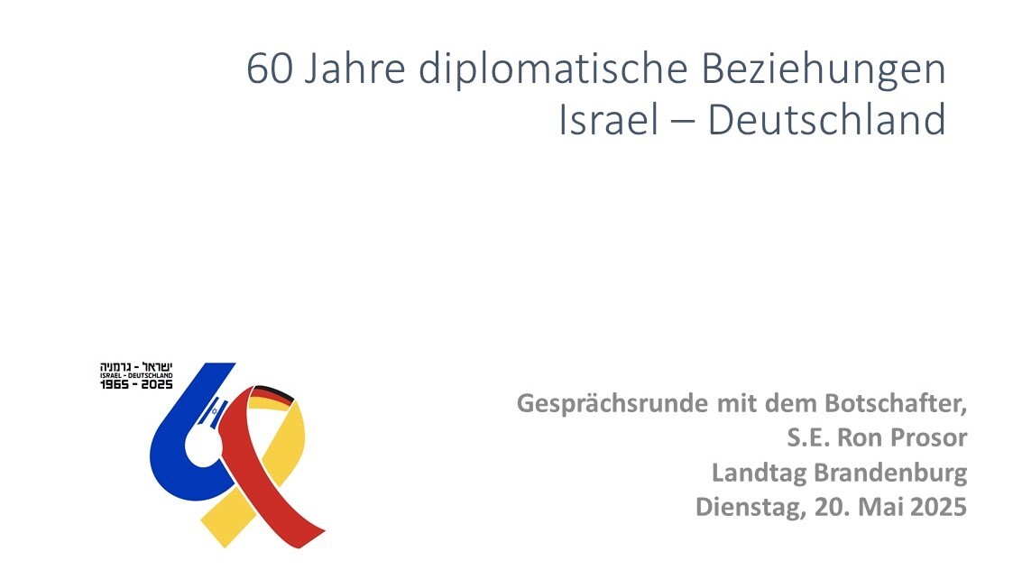 Veranstaltung anlässlich des Jubiläums „60 Jahre diplomatische Beziehungen Deutschland – Israel“