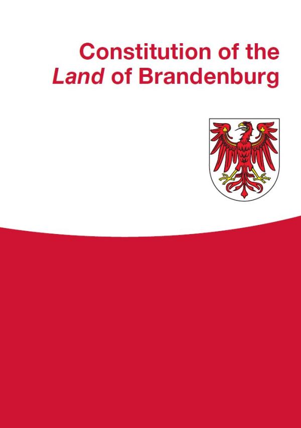 Deckblatt der Verfassung des Landtages Brandenburg auf englisch