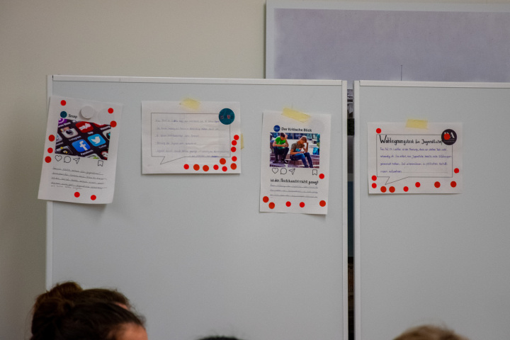 Präsentation der Ergebnisse der fiktiven Social Media Posts