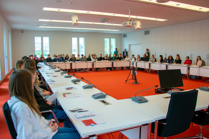 Impression des Zukunftstages 2024 im Landtag Brandenburg