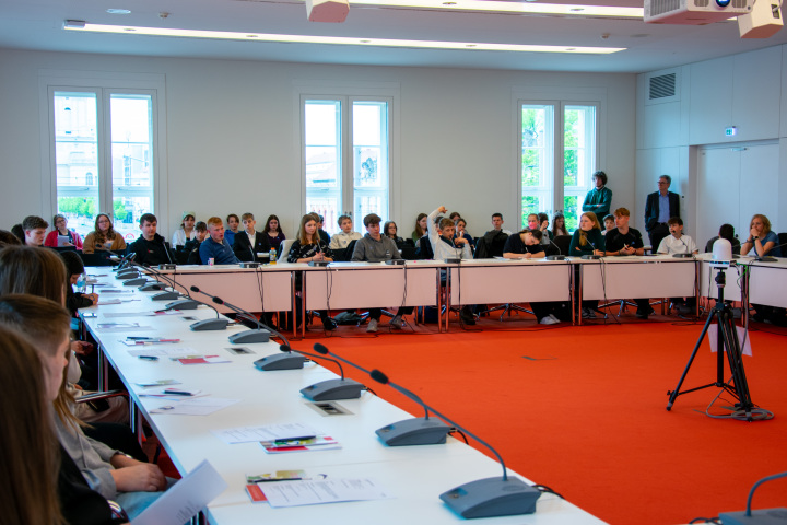 Impression des Zukunftstages 2024 im Landtag Brandenburg