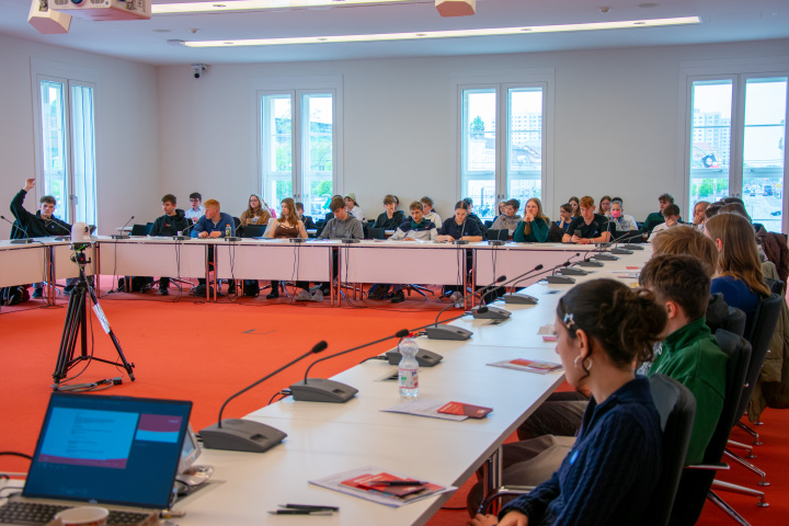 Impression des Zukunftstages 2024 im Landtag Brandenburg