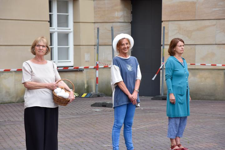 Impression aus dem Innenhof des Landtages während der Aufführung von der Potsdamer Theaterschatulle