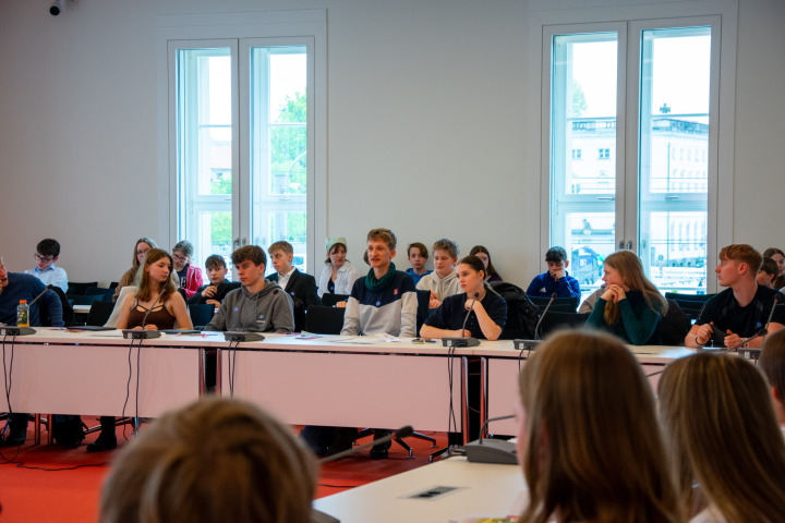 Impression des Zukunftstages 2024 im Landtag Brandenburg