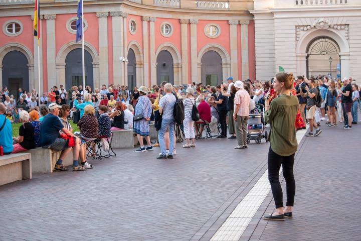 Impression der zweiten Veranstaltung „Kunst zur Zeit 2024“ mit der Brassband „Duke Brass“