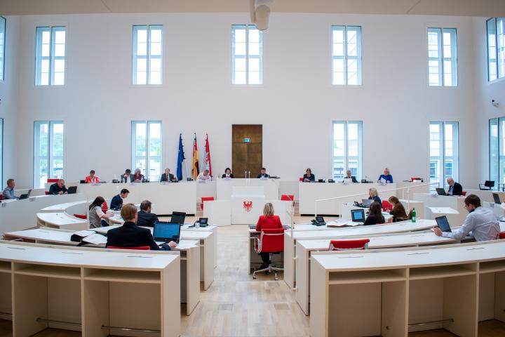 Blick in den Plenarsaal während der Anhörung