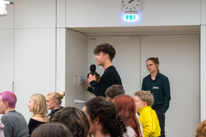 Impression der simulierten Pressekonferenz