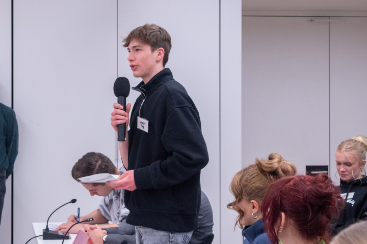 Impression der simulierten Pressekonferenz