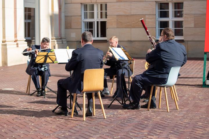 Musikalische Umrahmung durch das Holzbläserquintett des Landespolizeiorchesters