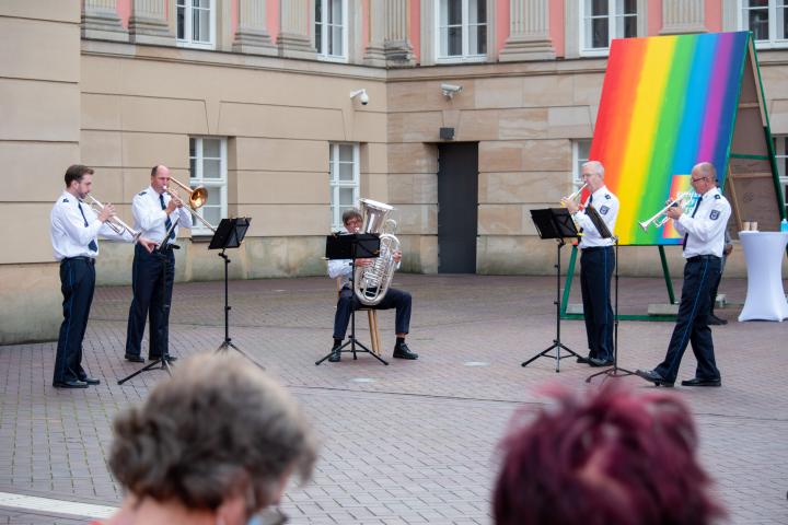 Musikalische Umrahmung durch das Blechbläserquintett des Landespolizeiorchesters