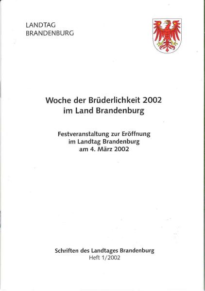 Heft 1/2002 - Woche der Brüderlichkeit 2002 im Land Brandenburg