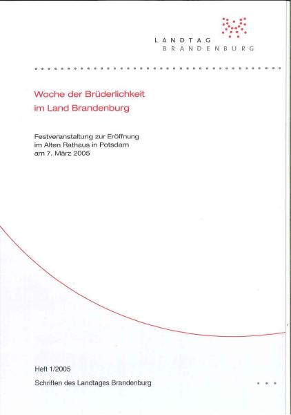 Heft 1/2005 - Woche der Brüderlichkeit 2005 im Land Brandenburg