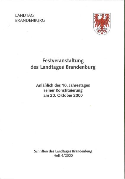Heft 4/2000 - Festveranstaltung des Landtages Brandenburg 