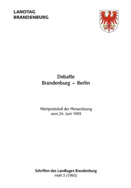 Heft 3/1993 – Debatte Brandenburg-Berlin