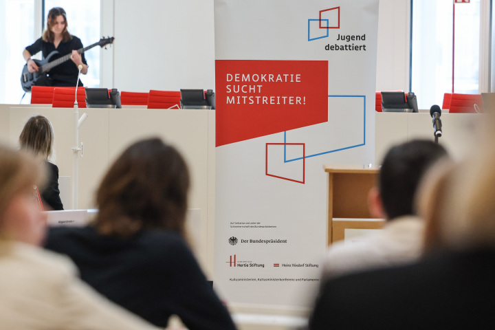 Impression des Landesfinale „Jugend debattiert“ 2023 im Landtag