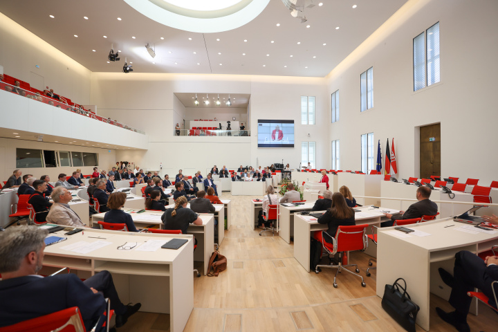 Blick in den Plenarsaal während des Grußwortes der Landtagspräsidentin Prof. Dr. Ulrike Liedtke
