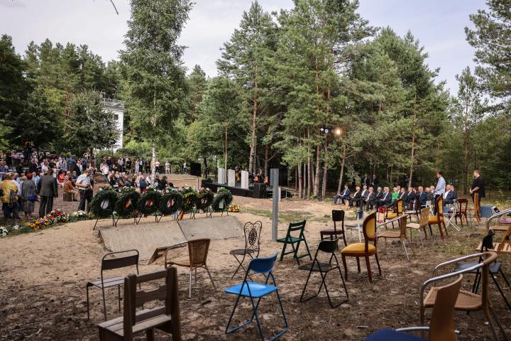 Impression der Zentralen Gedenkveranstaltung des Landes Brandenburg zum Bau der Berliner Mauer vor 60 Jahren.