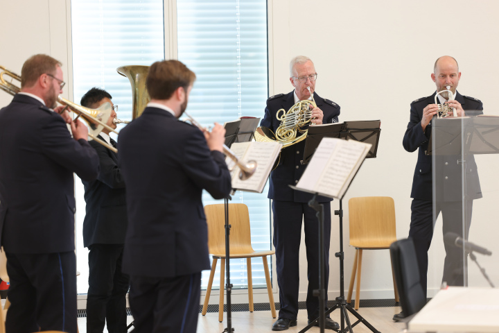 Musikalische Umrahmung durch das Bläser-Quintett des Landespolizeiorchesters Brandenburg