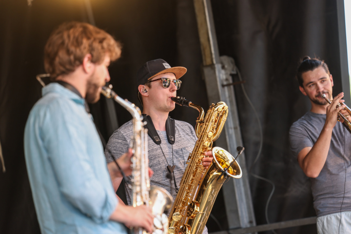 Musikalische Umrahmung des Festes durch die Brass-Band Duke Brass aus Kleinmachnow