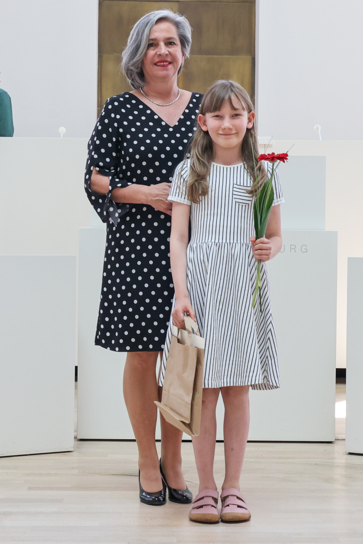 Die Preisträgerin der Wilhelm-Nevoigt-Grundschule Cottbus.