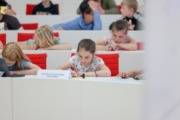 Die Schülerinnen und Schüler tragen "Wünsche für die Politiker / Wenn ich Politiker wäre ..." zusammen