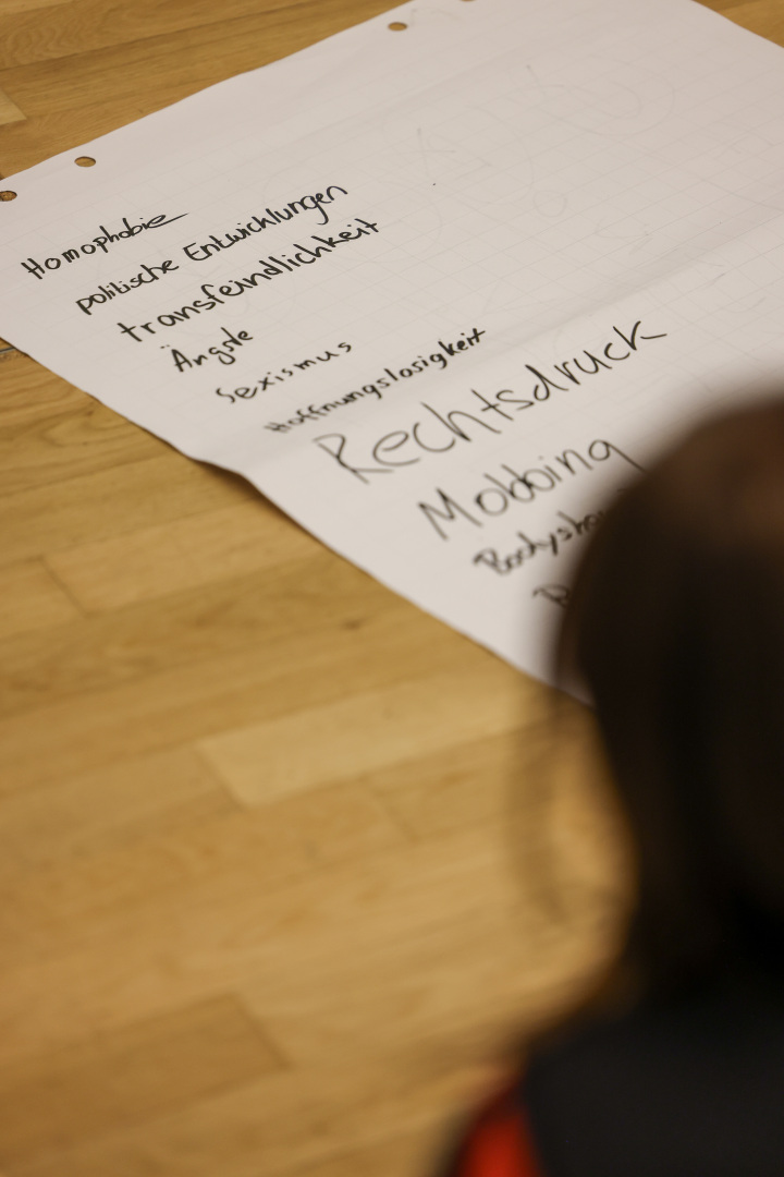 Impressionen der Workshops innerhalb und außerhalb des Landtages