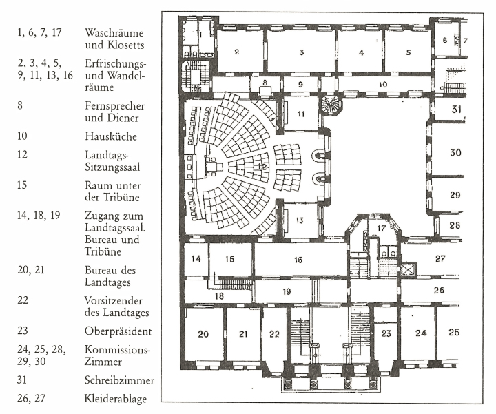 Plan des Ständehauses der Provinz Brandenburg, Matthäikirchstr. 20/21