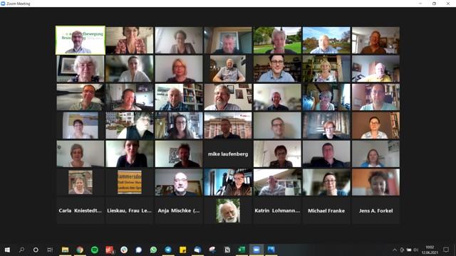 Screenshot der virtuellen Vorbereitungsveranstaltung zum „Parlament der Dörfer“ in Brandenburg am 12.06.2021