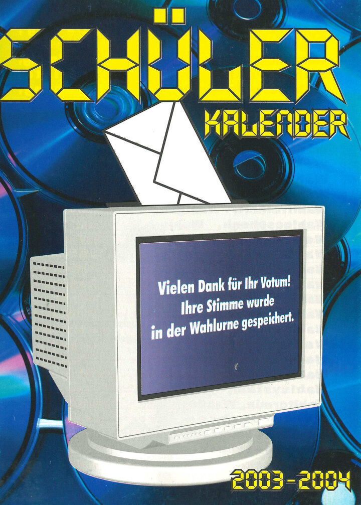 Cover des Schülerkalenders 2003/2004